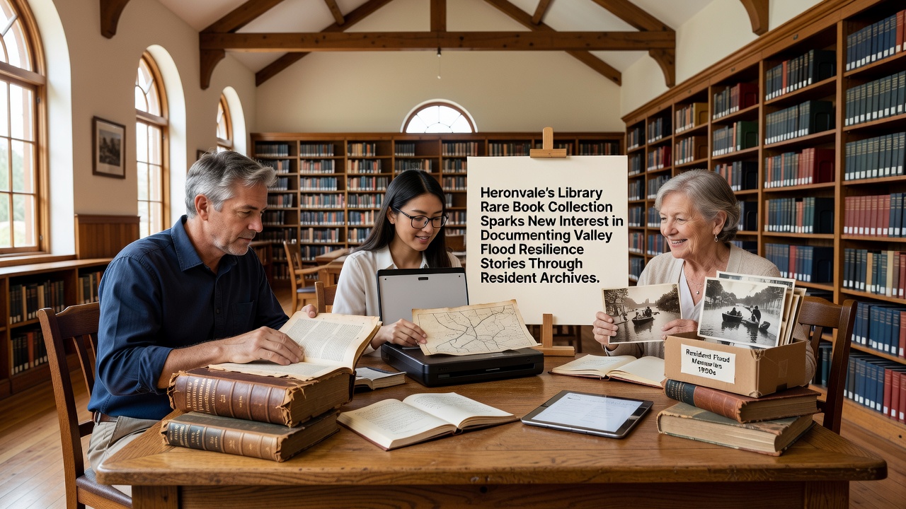Heronvale Library's Rare Book Collection Draws Attention to Valley Flood Resilience Documentation