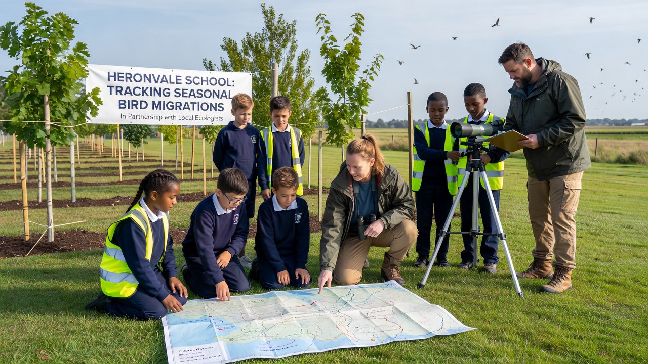 Schoolchildren in Heronvale Partner with Ecologists to Monitor Bird Migrations on School Grounds